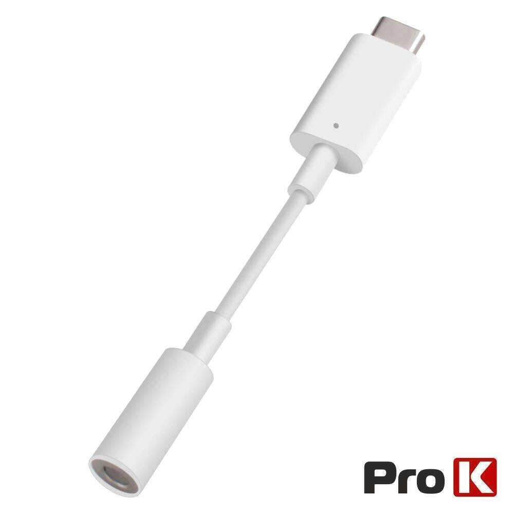 Cabo USB-C Macho / Jack 3.5mm Branco PROK - (ADAP-USBC/JACK)