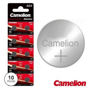 Pilha Botão Ag4 / LR626 1.5v 18ma 10X Blister CAMELION - (AG4A-BP10)
