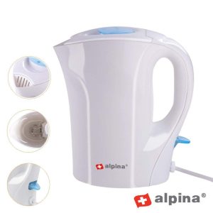 Fervedor de Água Elétrico 1L 800-1000W Branco ALPINA - (ALP035)