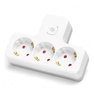 Ficha Elétrica Adaptadora 3x Schuko C/ Interruptor - (B20102R5B)