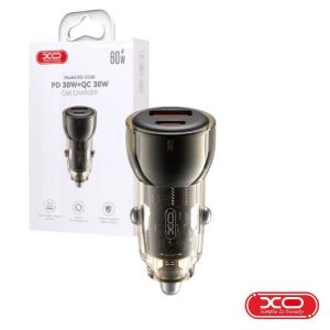 Adaptador Isqueiro 1x USB-A 1x USB-C PD/QC 60W Preto XO - (CC60-BK)