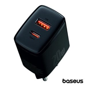 Alimentador Comutado USB-A/USB-C PD 3.0 20W Preto BASEUS - (CCXJ-B01)