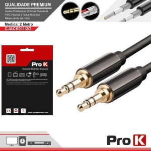 Cabo Jack 3.5mm Macho / Jack 3.5mm Macho 2m St PROK - (CJACK011/2G)