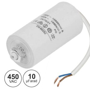 Condensador Arranque 10uf 450V C/ Fios - (COAF10/450)