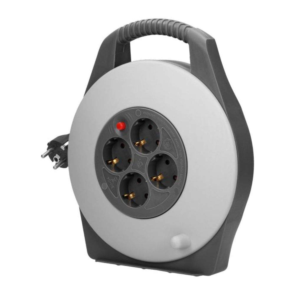 Extensão Elétrica C/ Enrolador 4x Schuko 10m VIRONE - (CR-2(GS)/G)