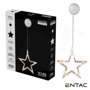 Estrela Decorativa C/ Ventosa 10 LED 3000K Pilhas AAA ENTAC - (ECL-10-WLD-S)