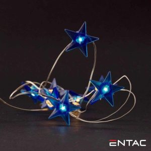 Luzes de Natal 10 LED Estrela Arame a pilhas 1m ENTAC - (ECL-BS-10WW)