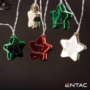 Luzes de Natal 10 LED Estrelas Coloridas a pilhas 1.65m - (ECL-CCSD-10WW)