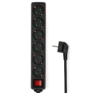 Extensão Elétrica 6x Schuko 3m NEDIS - (ESOC630F2BK)