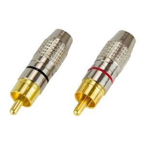 Ficha RCA HQ Macho 2x Preta/Vermelha - (FRCA2-RBK02)