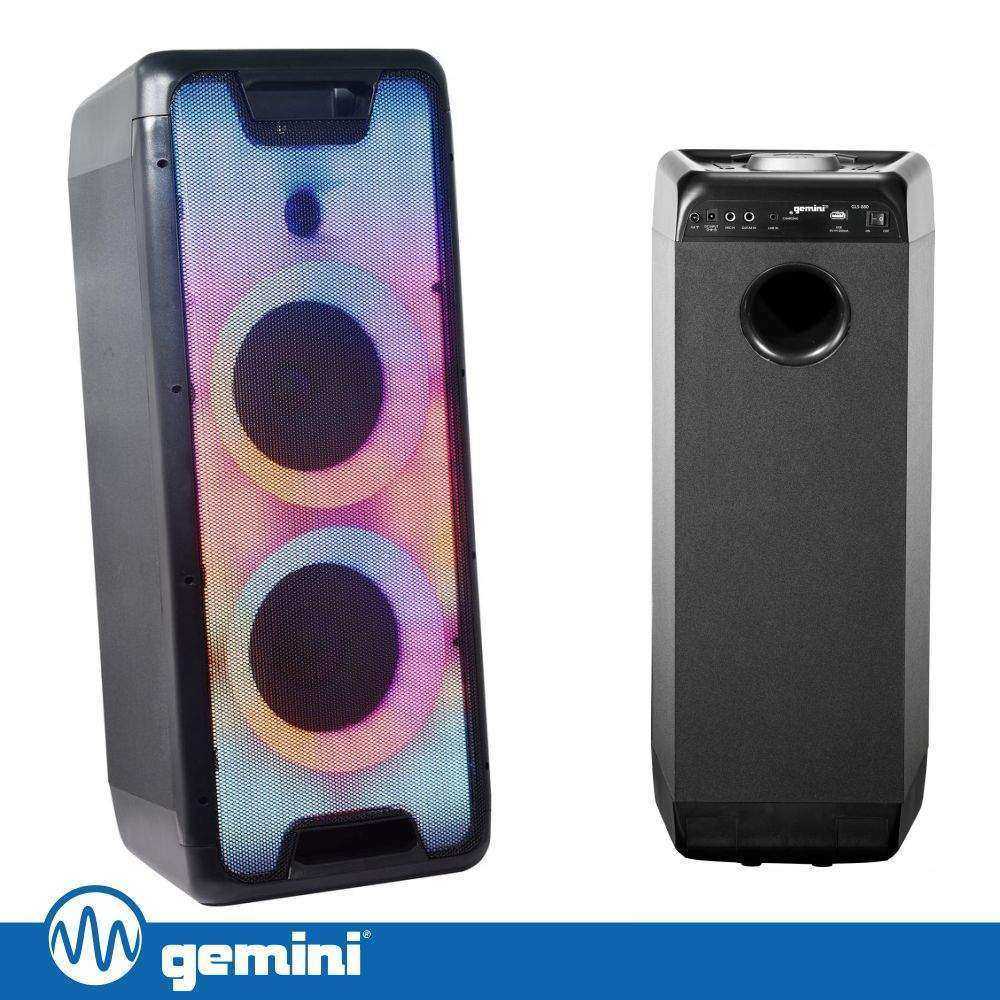 Coluna Amplificada 2x8" 1000W RGB USB/FM/AUX/BT/TWS GEMINI - (GLS-880)