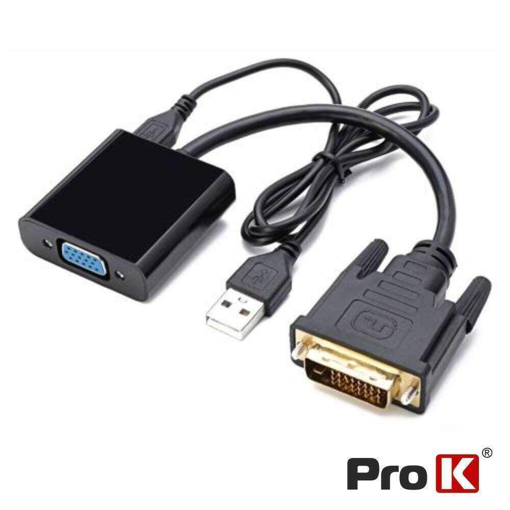 Cabo Adaptador Dvi-D-> VGA PROK - (INF-DVIVGA01)