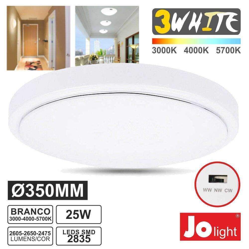 Painel LED Redondo Aplique 25W TriWhite Branco Selecionavel - (JO397/015)