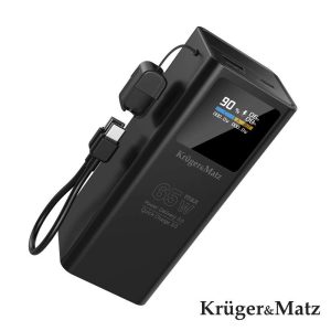 Powerbank 20000mAh 65W QC PD C/ Ficha USB-C/MICROUSB/USB-A - (KM0914)