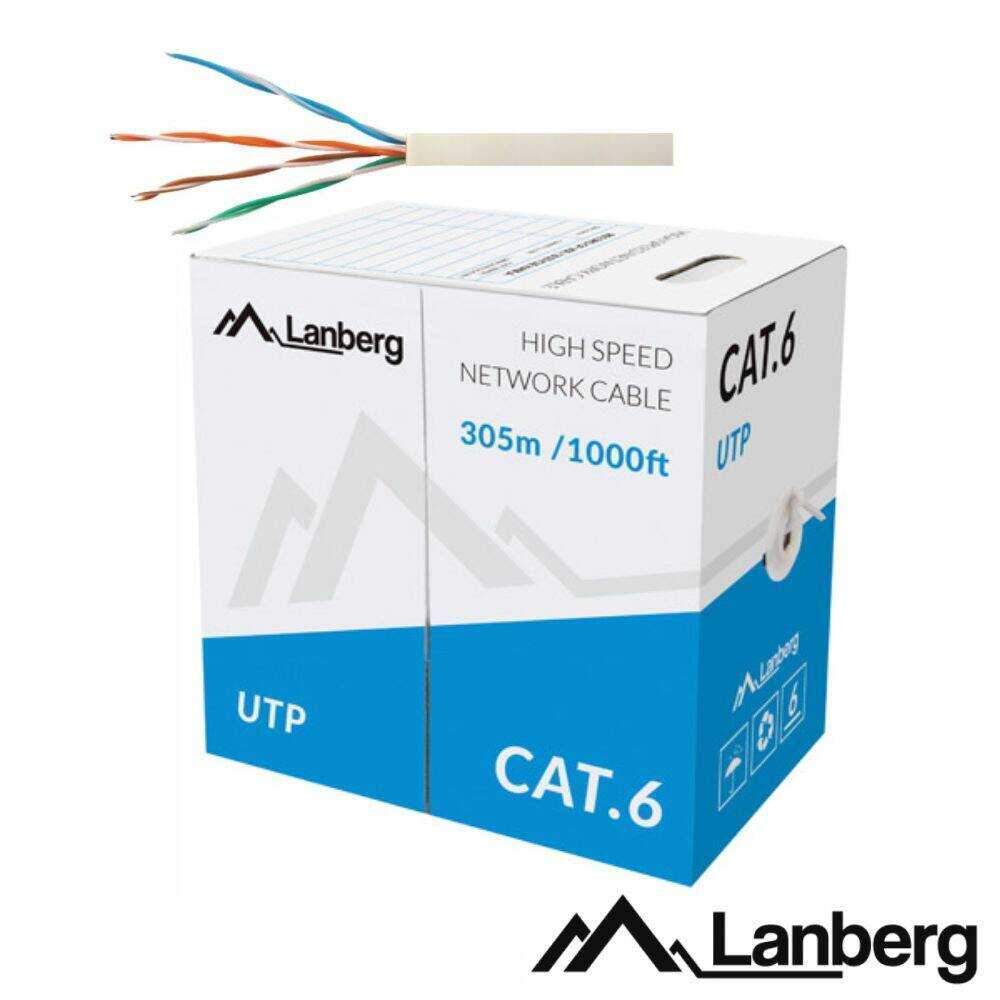 Cabo De Rede U/UTP CAT6 Rígido Cinzento LANBERG - (LCU6-10CC-0305-S)