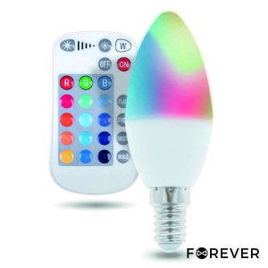 Lâmpada E14 5W 230V Vela RGBW C/ Comando - (LLE14V05RGBW(F))