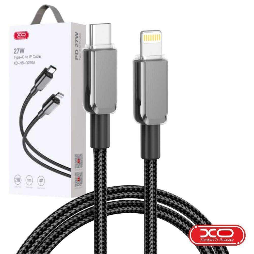 Cabo USB-C Macho / Lightning Macho PD 27W 1m Preto XO - (NB-Q250A-BK)