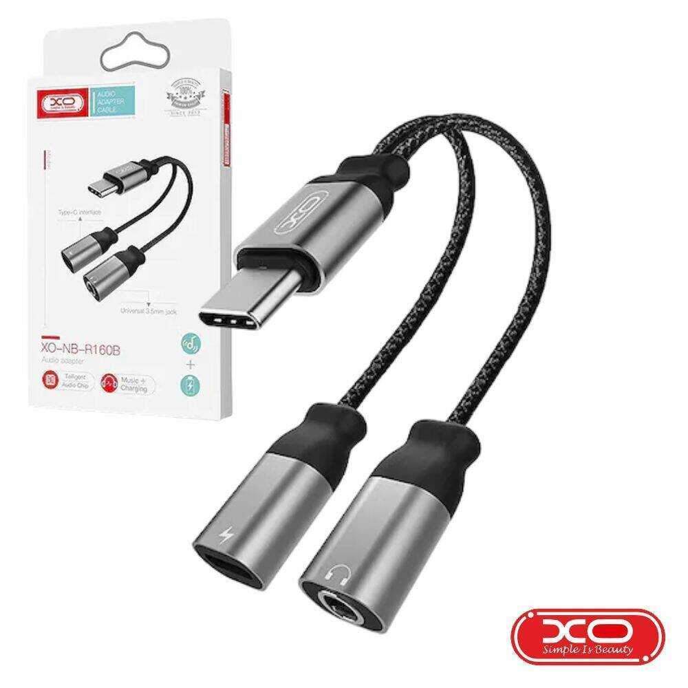Cabo Adaptador USB-C Macho P/ USB-C / Jack 3.5mm Fêmea XO - (NBR160B)