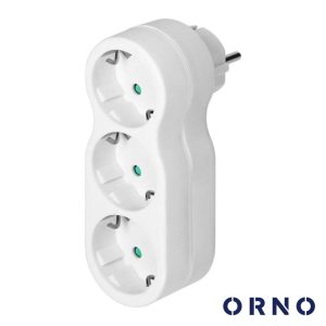 Ficha Elétrica Adaptadora 3x Schuko IP20 ORNO - (OR-AE-13252(GS))