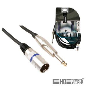 Cabo XLR 3p Macho / Jack 6.35 Macho 1.5m Mn HQ POWER - (PAC116-1)