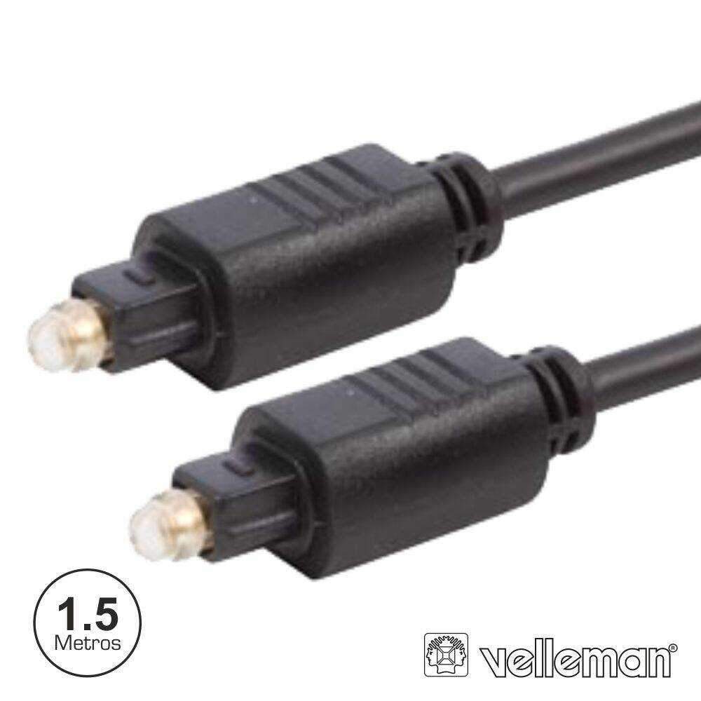 Cabo Fibra Óptica Toslink-Toslink 1.5m VELLEMAN - (PAC200B015N)