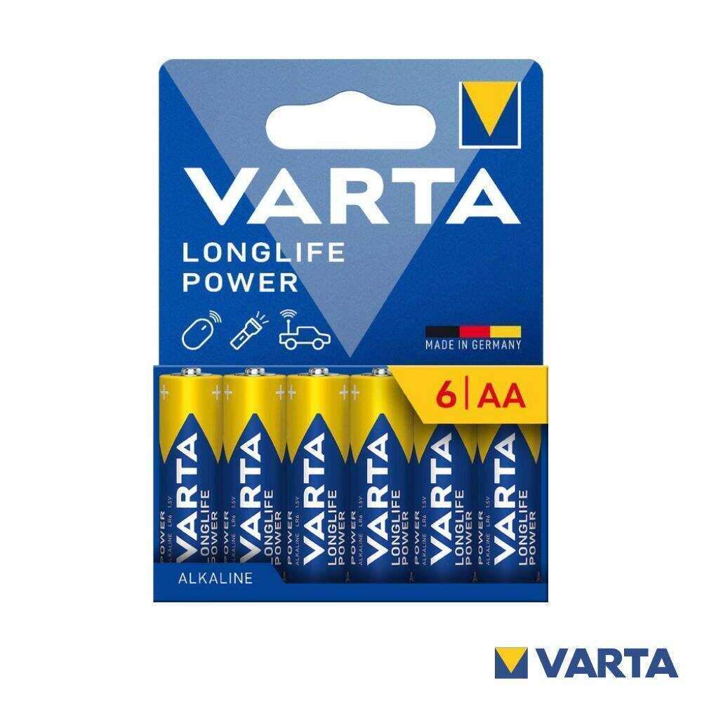 Pilha Alcalina LR6/AA 1.5V 6x Longlife Power VARTA - (PAV-LR6/6)