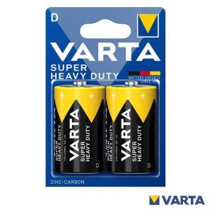 Pilha Zinco-Carvão R20/D 1.5V 2x Super Heavy Duty VARTA - (PCV-R20/2)