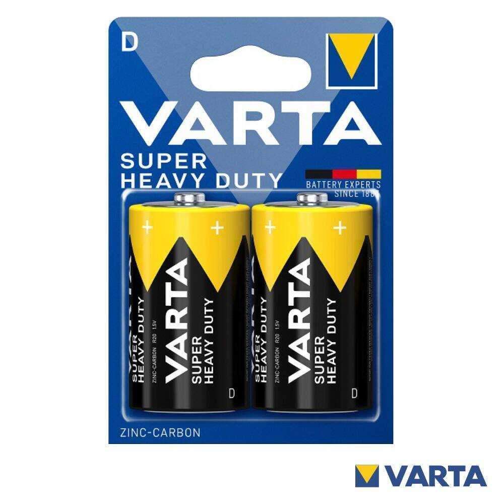 Pilha Zinco-Carvão R20/D 1.5V 2x Super Heavy Duty VARTA - (PCV-R20/2)