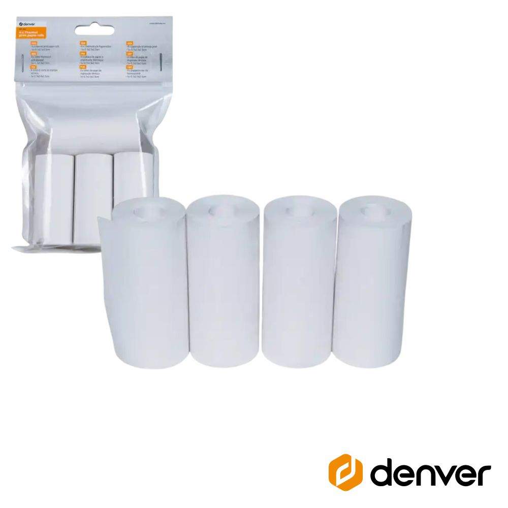 Conjunto de 4x Rolos Papel Térmico P/ Impressoras DENVER - (PP-40)