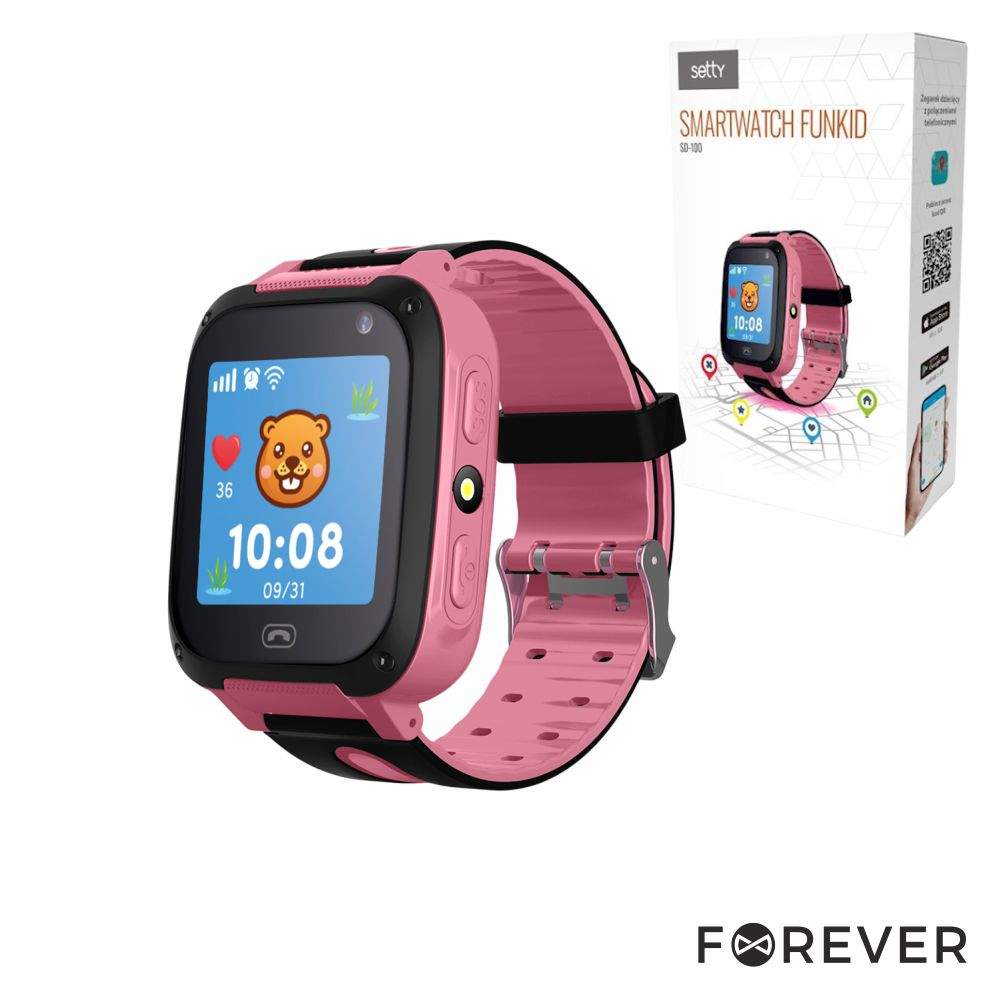 Smartwatch Infantil com Localização LBS FunKid Rosa - (SD-100RO)