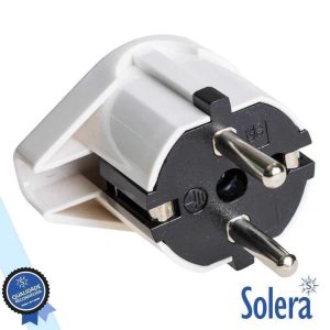 Ficha Schuko Macho C/ Terra Lateral 220v Branco SOLERA - (SLR-6566)