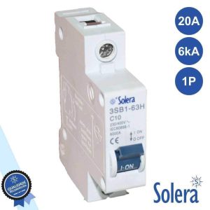 Disjuntor 1p 20a 6ka 240/415v SOLERA - (SLR-CBM120)
