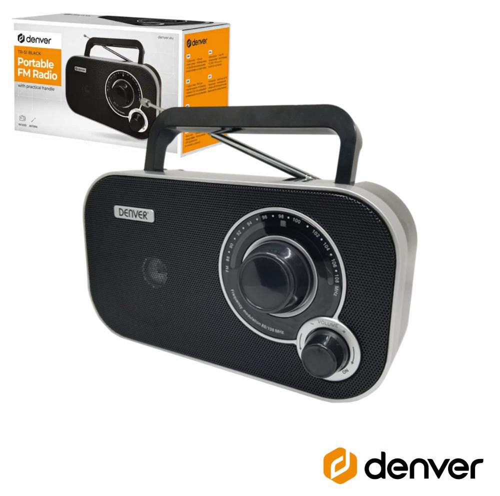 Rádio FM Portátil Preto DENVER - (TR-51 BLACK)