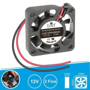 Ventilador 12V 40x40x10mm 2 Fios KLD012PP040GSWH LUFT - (VEN4010/12A)