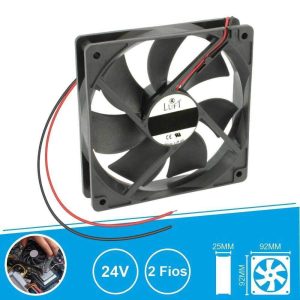 Ventilador 24VDC 92x92x25mm 2 Fios KLD024PP092CSWH LUFT - (VEN9225/24A)
