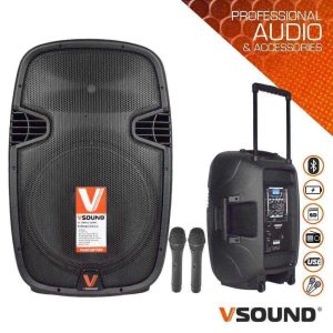 Coluna Amplificada 12" 500W USB/BT/SD/Bat/2xMIC UHF VSOUND - (VSSPORT12V)